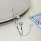 [Dream ]JONC FLEX MY TWIN TOI & MOI SILVER DIAMOND BRACELET