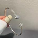 [Dream ]JONC FLEX MY TWIN TOI & MOI SILVER DIAMOND BRACELET