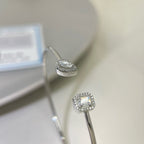 [Dream ]JONC FLEX MY TWIN TOI & MOI SILVER DIAMOND BRACELET