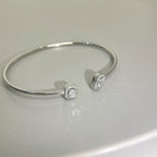 [Dream ]JONC FLEX MY TWIN TOI & MOI SILVER DIAMOND BRACELET
