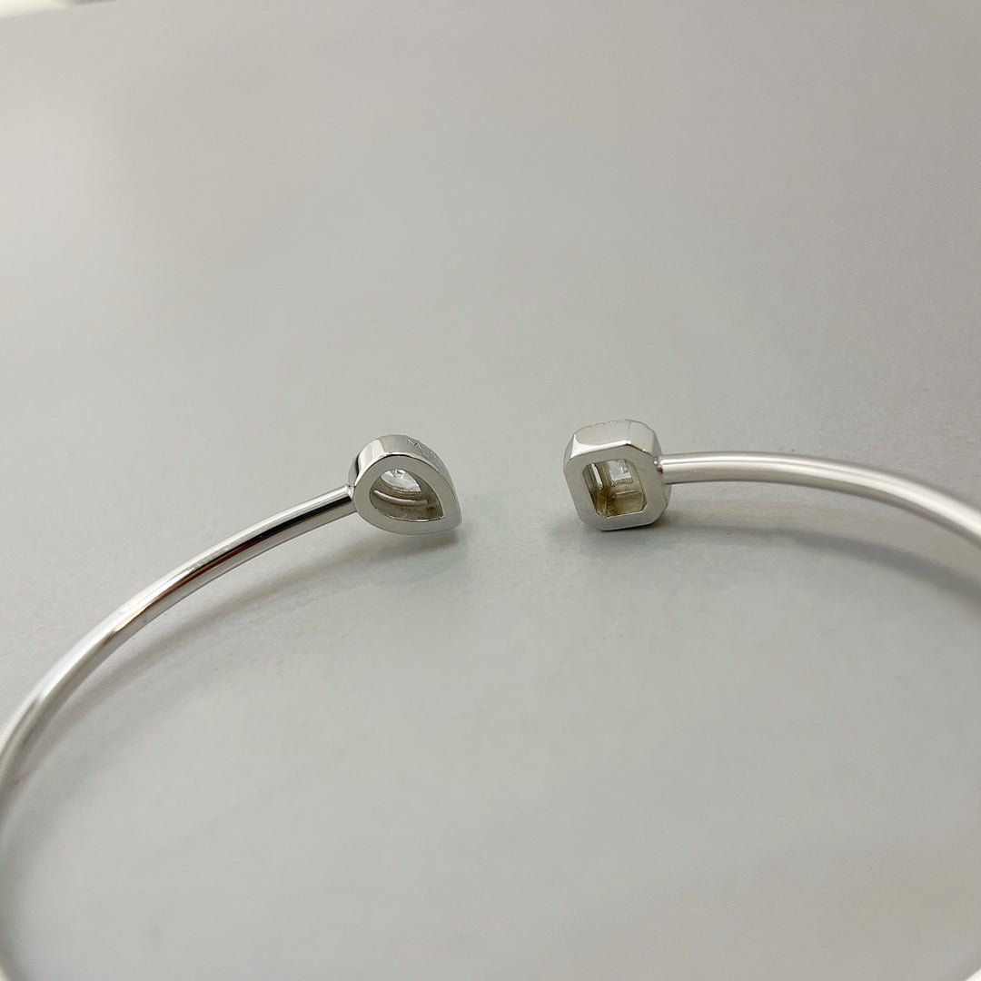 [Dream ]JONC FLEX MY TWIN TOI & MOI SILVER DIAMOND BRACELET