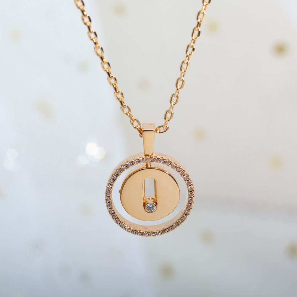 [Dream ]Dream MOVE PM NECKLACE PINK GOLD DIAMOND