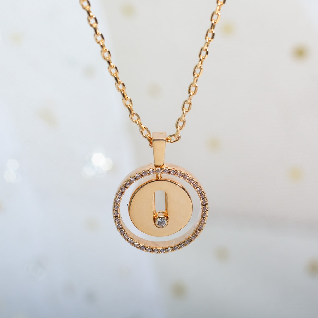 [Dream ]Dream MOVE PM NECKLACE PINK GOLD DIAMOND