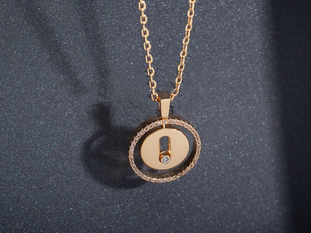 [Dream ]Dream MOVE PM NECKLACE PINK GOLD DIAMOND