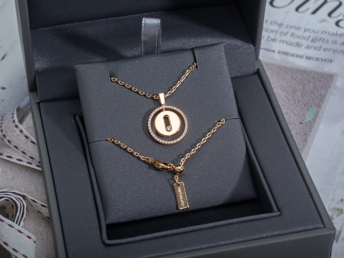 [Dream ]Dream MOVE PM NECKLACE PINK GOLD DIAMOND