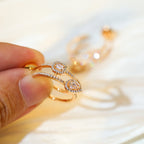 [Dream ]CREOLES MY TWIN 2 RANGS SILVER DIAMOND EARRINGS