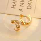 [Dream ]CREOLES MY TWIN 2 RANGS SILVER DIAMOND EARRINGS