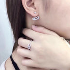 [Dream ]MOVE UNO SILVER DIAMOND EARRINGS