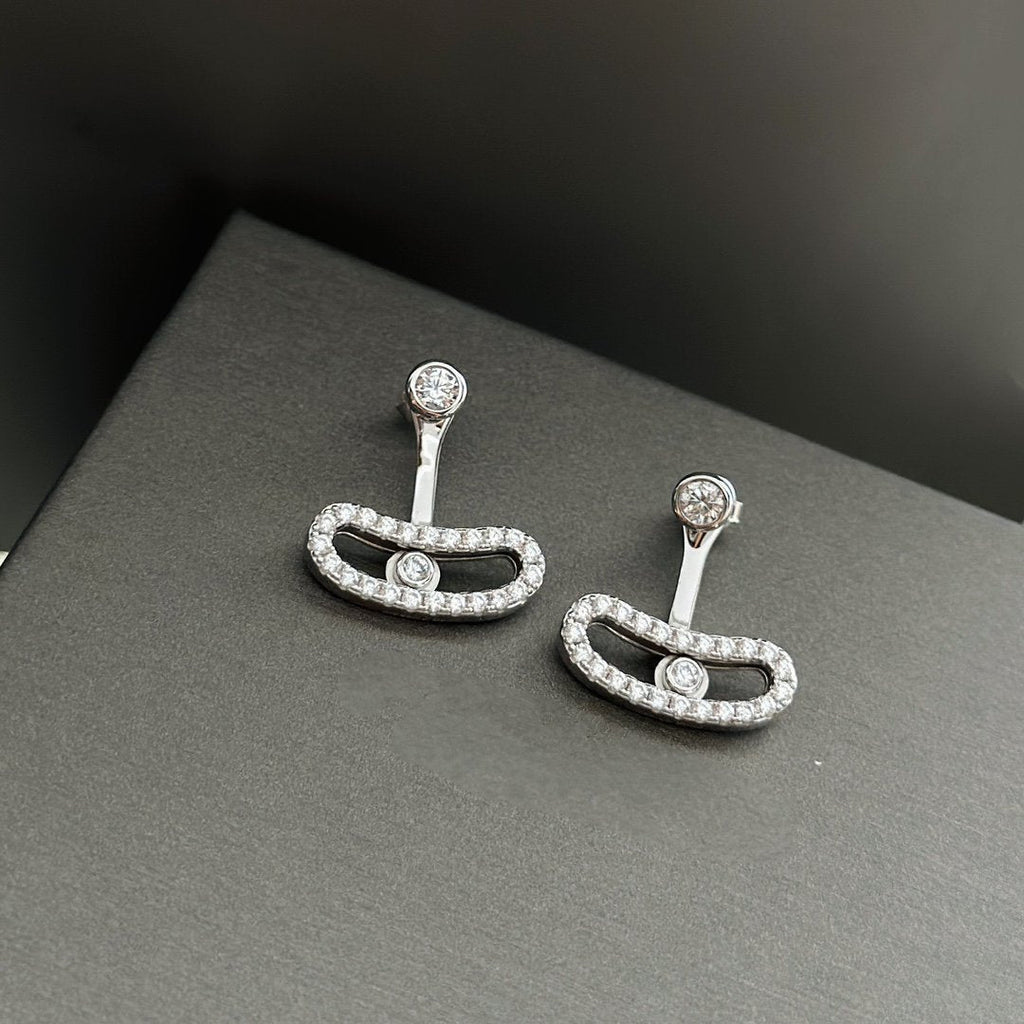 [Dream ]MOVE UNO SILVER DIAMOND EARRINGS
