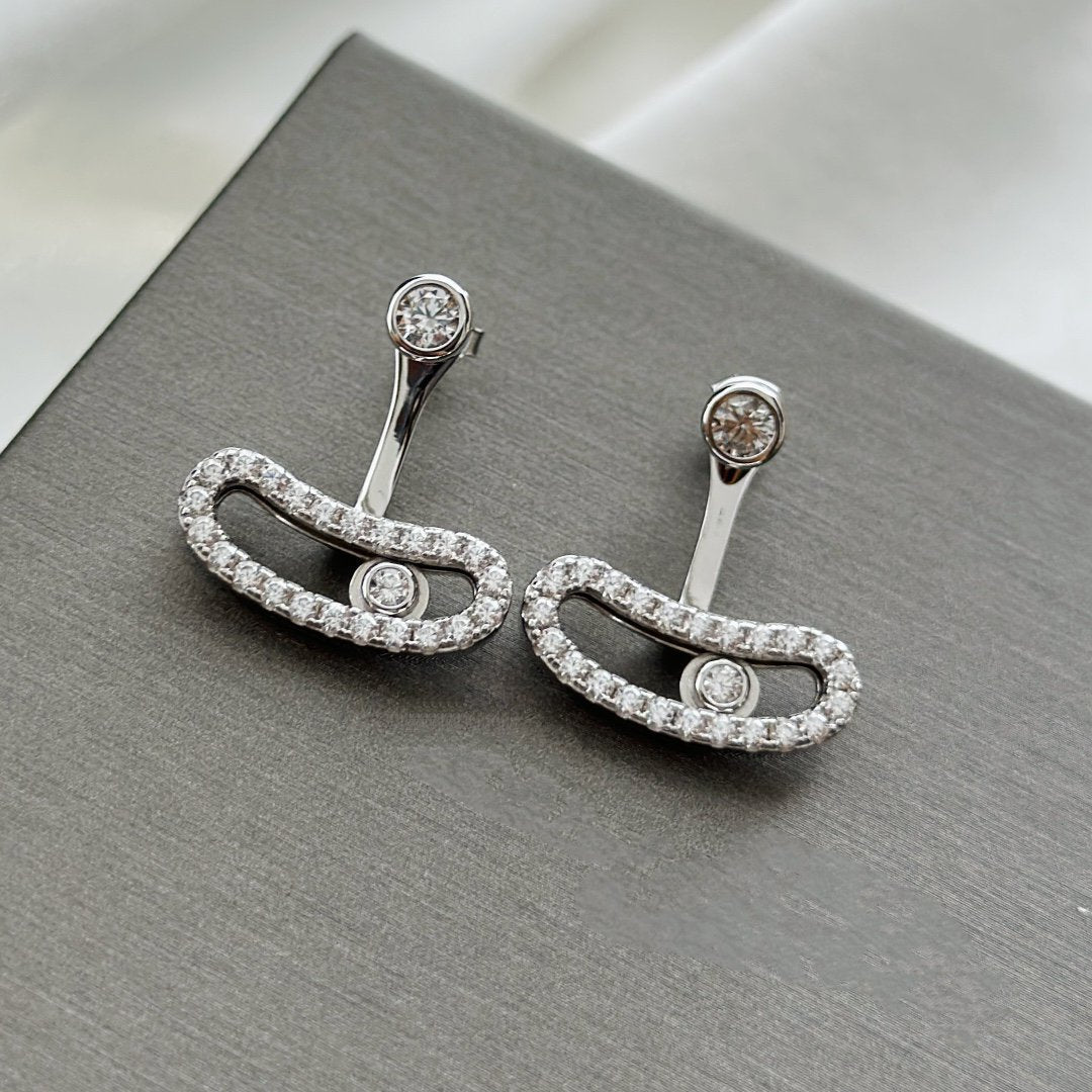 [Dream ]MOVE UNO SILVER DIAMOND EARRINGS