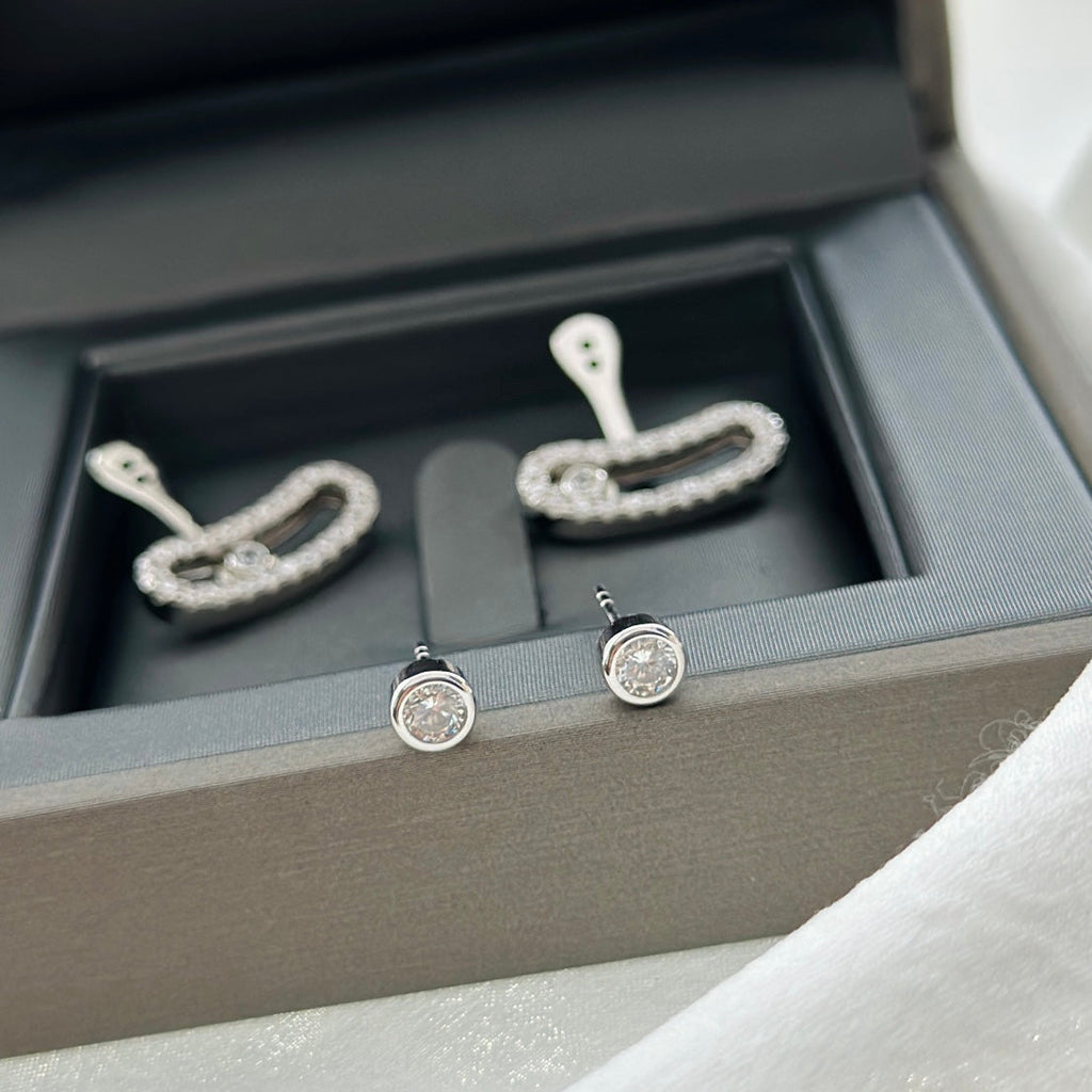 [Dream ]MOVE UNO SILVER DIAMOND EARRINGS