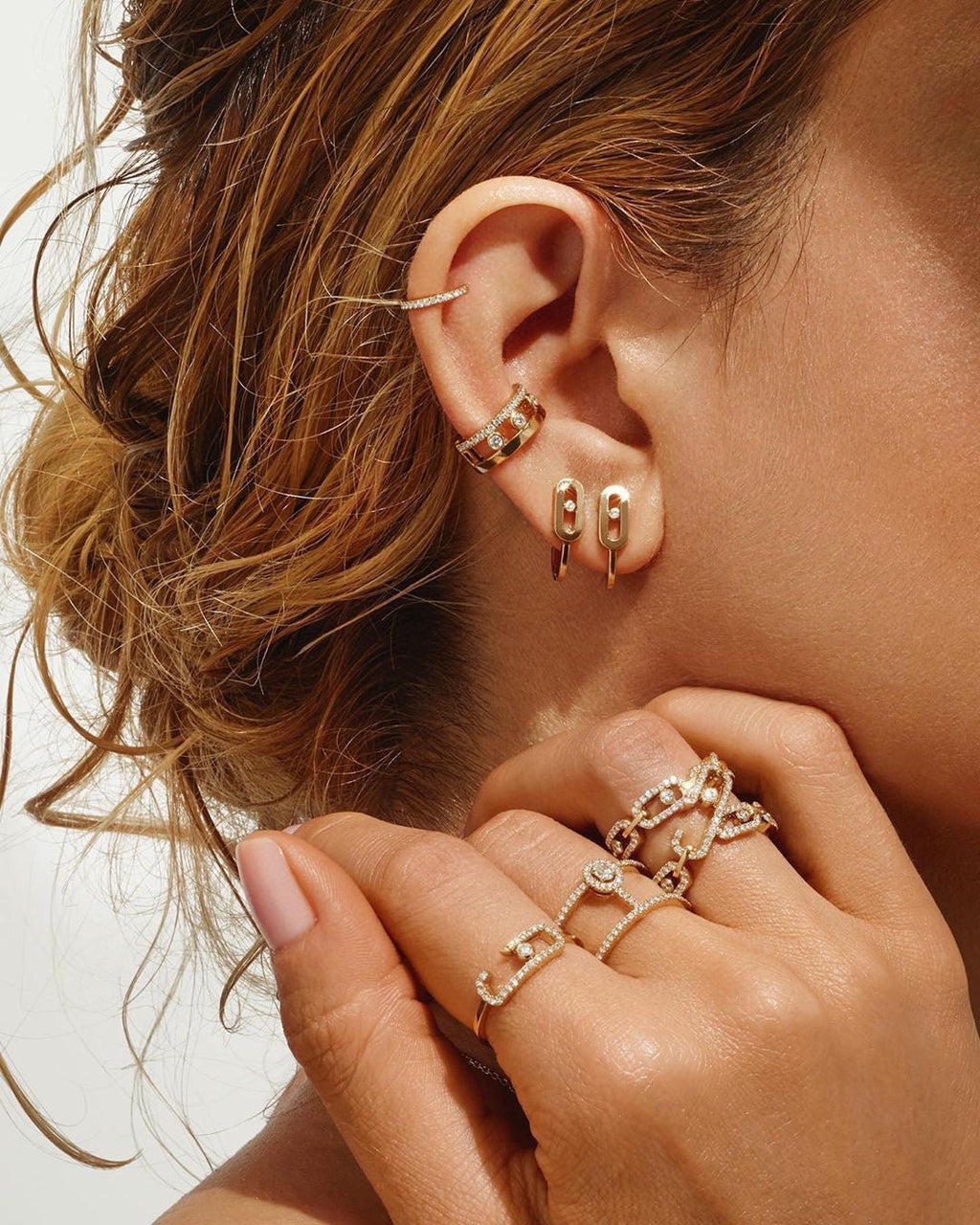 [Dream ]CREOLES MOVE UNO MINI 1 DIAMOND EARRINGS