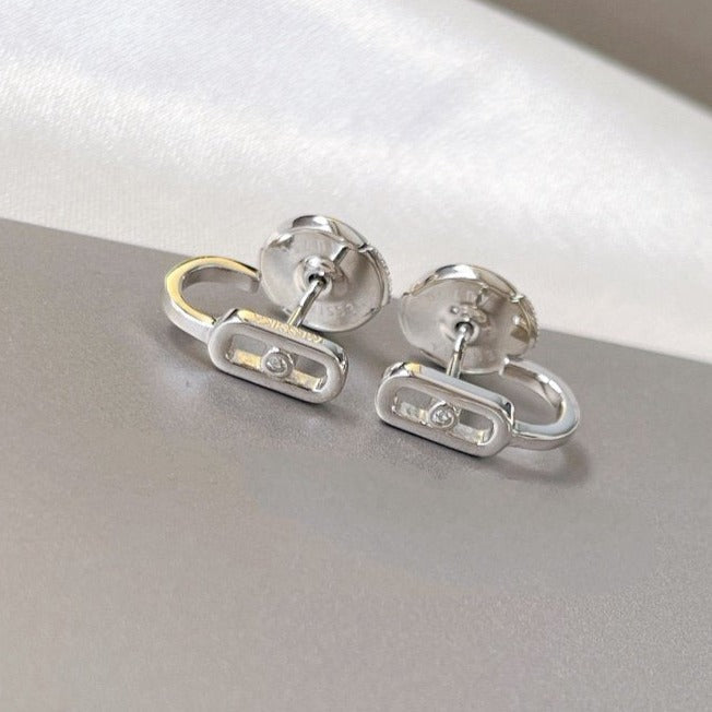 [Dream ]CREOLES MOVE UNO MINI 1 DIAMOND EARRINGS