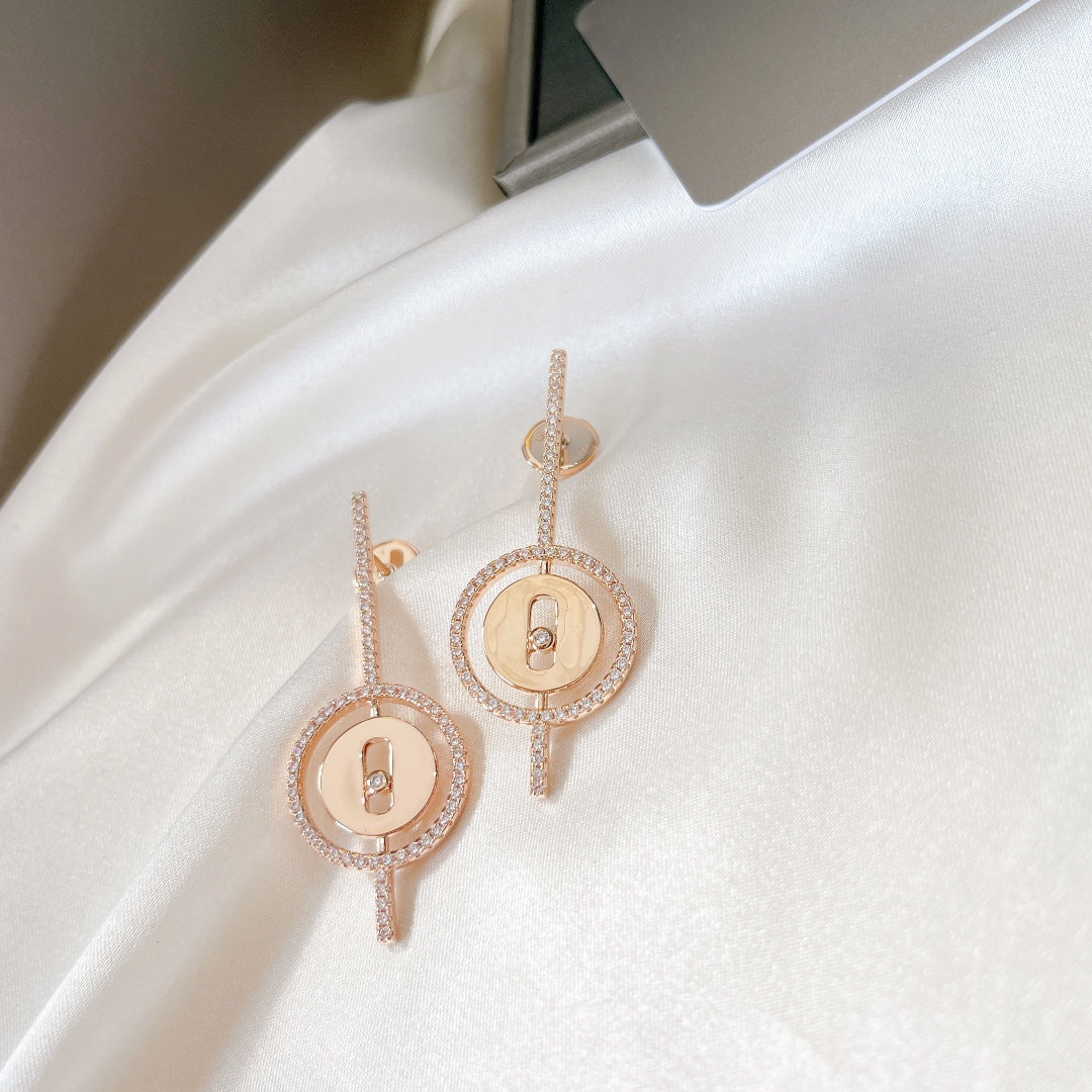 [Dream ]Dream MOVE ARROW PINK GOLD DIAMOND EARRINGS