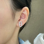 ¡®Dream¡¯HM FULL DIAMOND PIG NOSE STUD EARRINGS