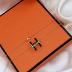 ¡®Dream¡¯HM CLIC BLACK ENAMEL GOLD NECKLACE
