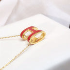 ¡®Dream¡¯HM CLIC RED ENAMEL GOLD NECKLACE