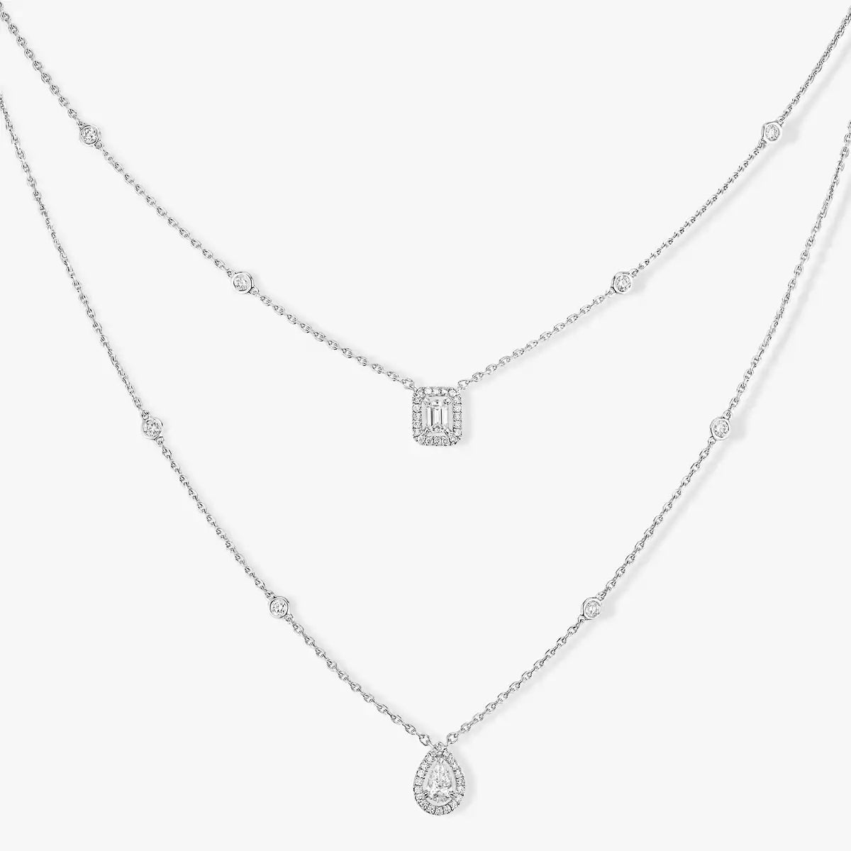 [Dream ]Diamond Necklace My Twin 2 Rows
