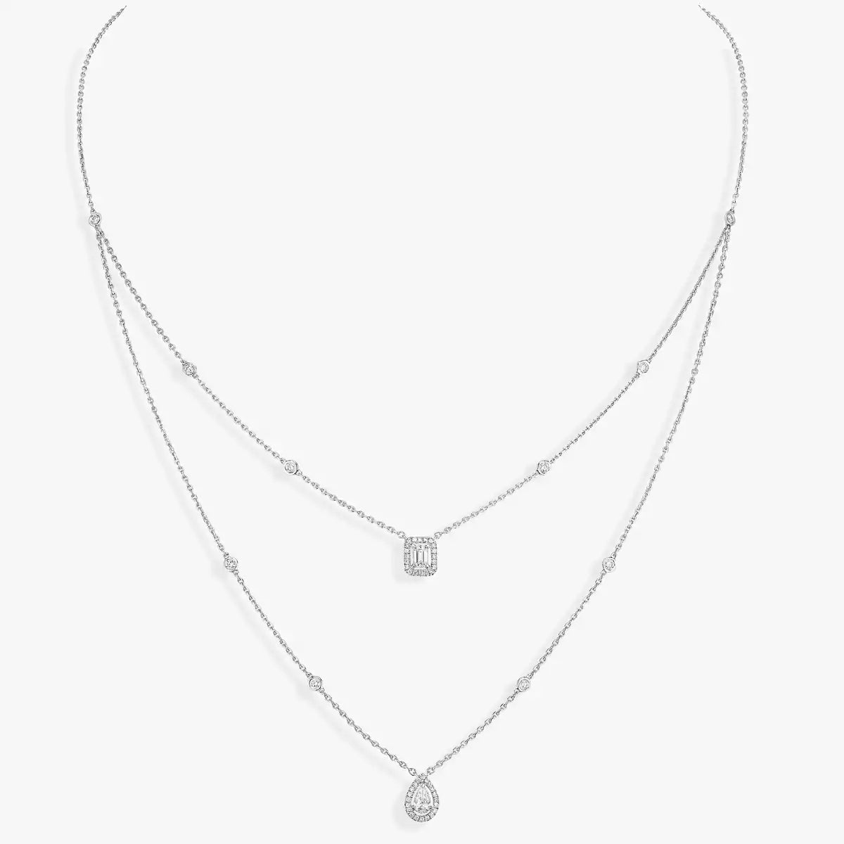 [Dream ]Diamond Necklace My Twin 2 Rows