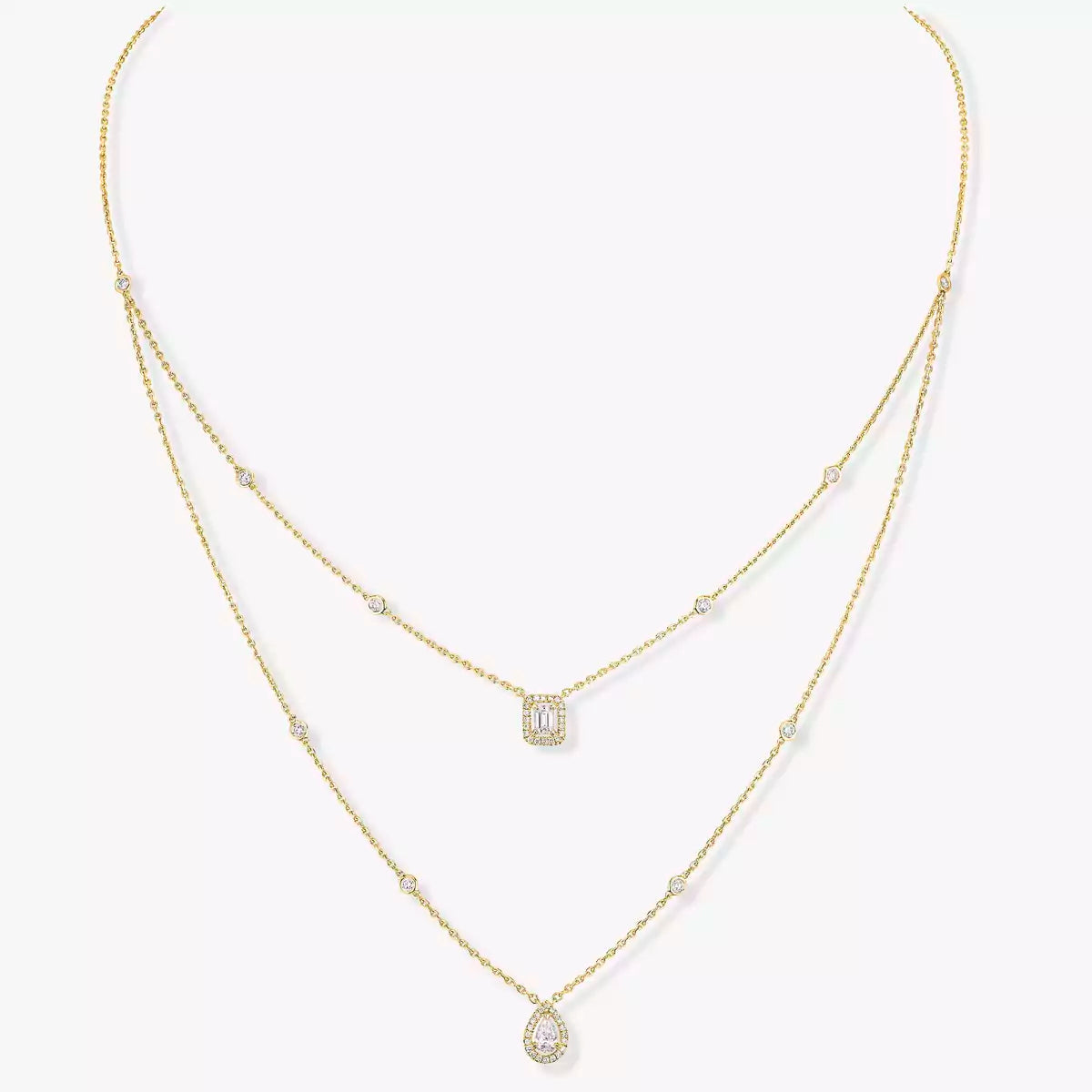 [Dream ]Diamond Necklace My Twin 2 Rows