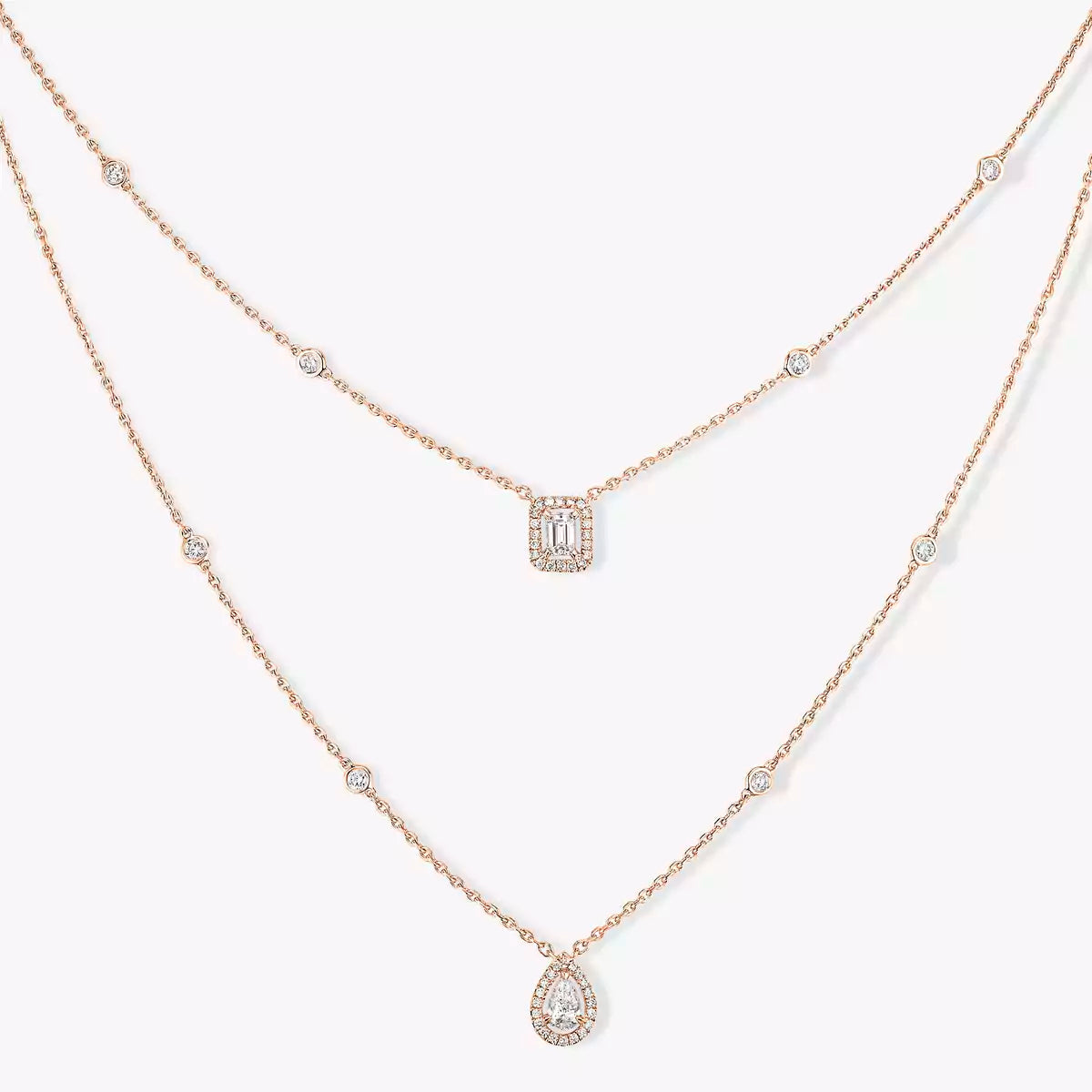 [Dream ]Diamond Necklace My Twin 2 Rows