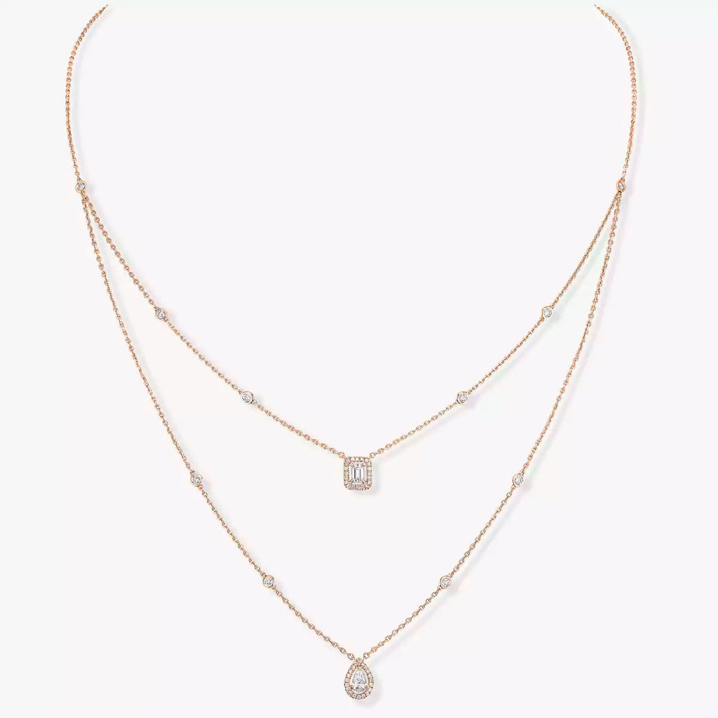 [Dream ]Diamond Necklace My Twin 2 Rows