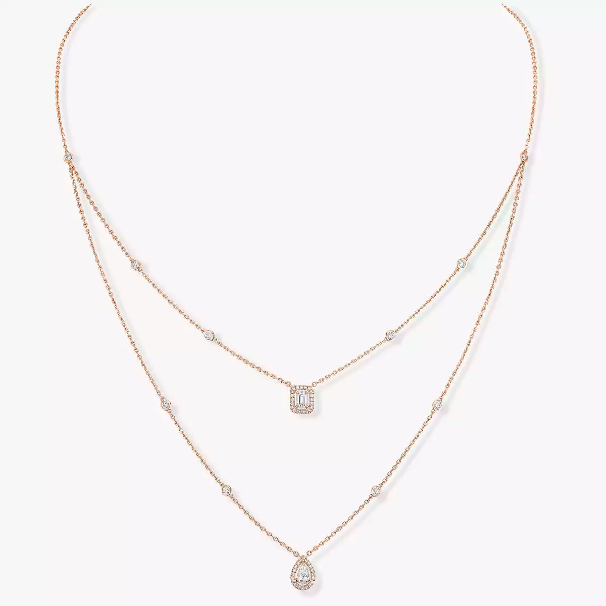 [Dream ]Diamond Necklace My Twin 2 Rows