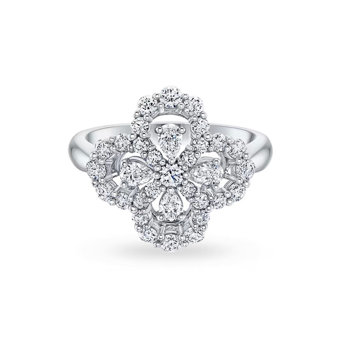 ¡®Dream¡¯LOOP RING FULL MOTIF DIAMOND 16MM SILVE