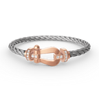 ¡®Dream¡¯FORCE LARGE HORSESHOE HALF DIAMOND BRACELET ROSE GOLD