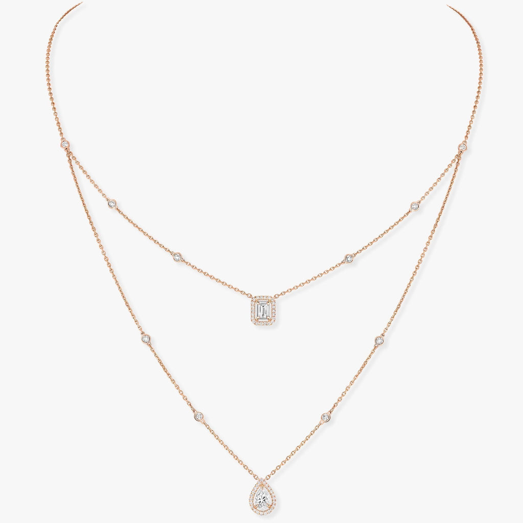 [Dream ]MY TWIN 2 ROW DIAMOND NECKLACE