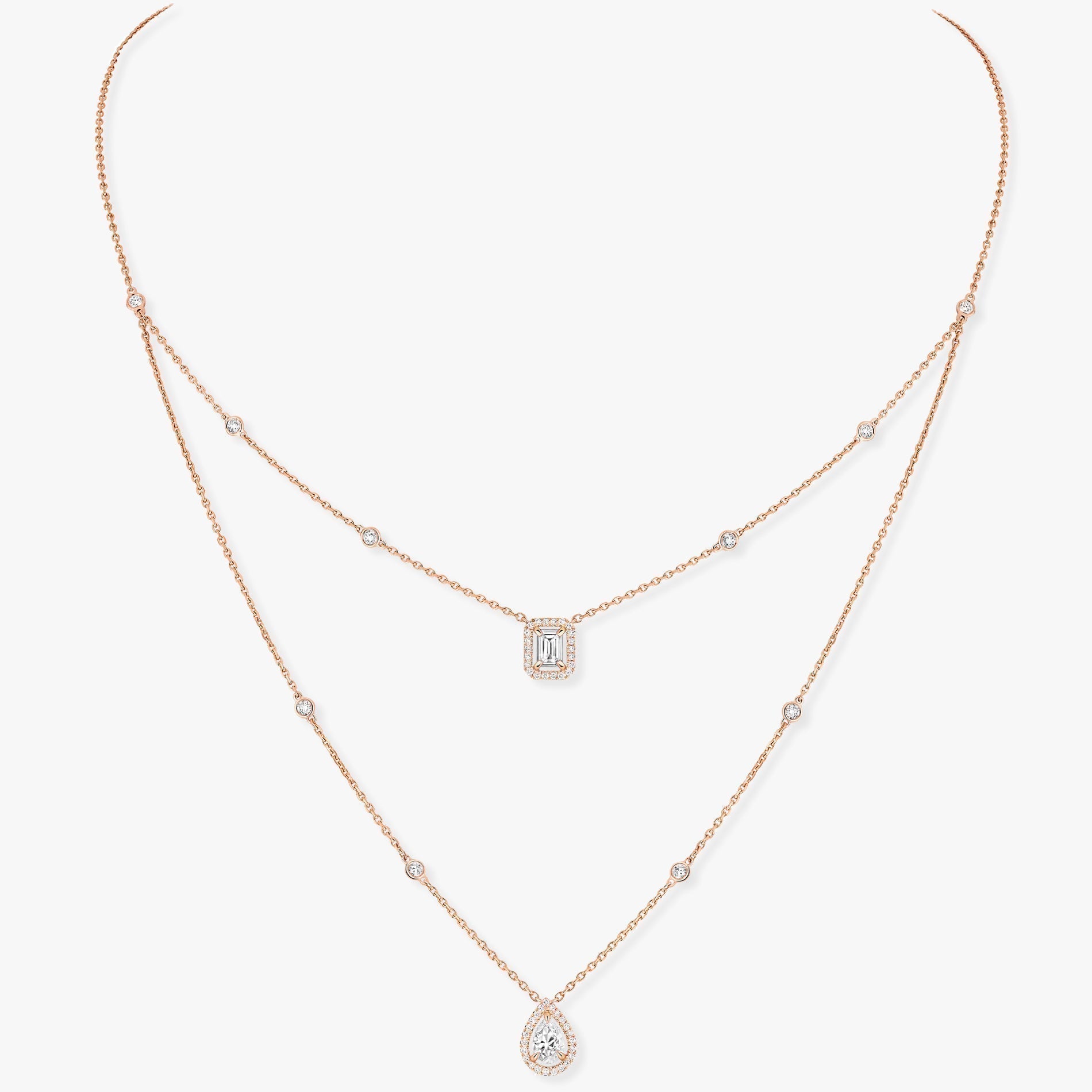 [Dream ]MY TWIN 2 ROW DIAMOND NECKLACE
