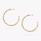 [[Dream ]Move Link Diamond Hoop Earrings