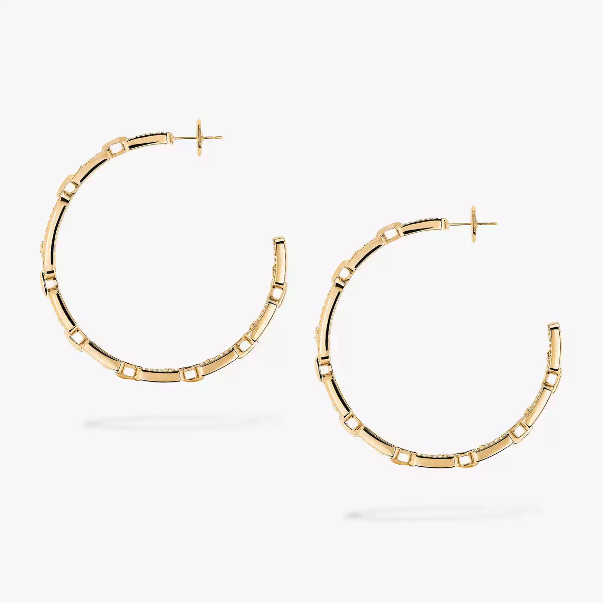 [[Dream ]Move Link Diamond Hoop Earrings