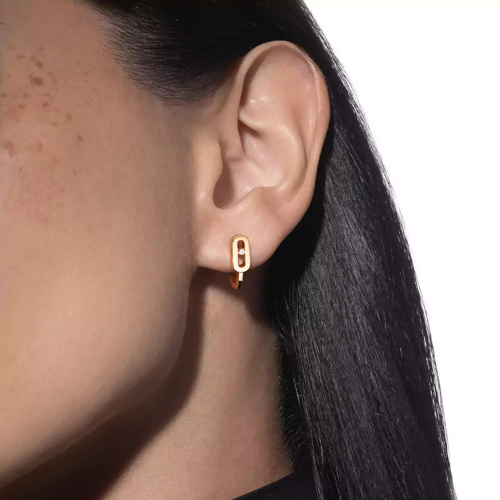 [Dream ]Diamond Mini Hoop Earrings Move Classique