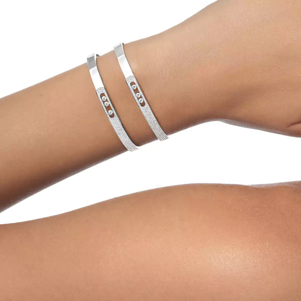 [Dream ]Move Noa Rose Gold Pav茅 Diamond Bangle Bracelet