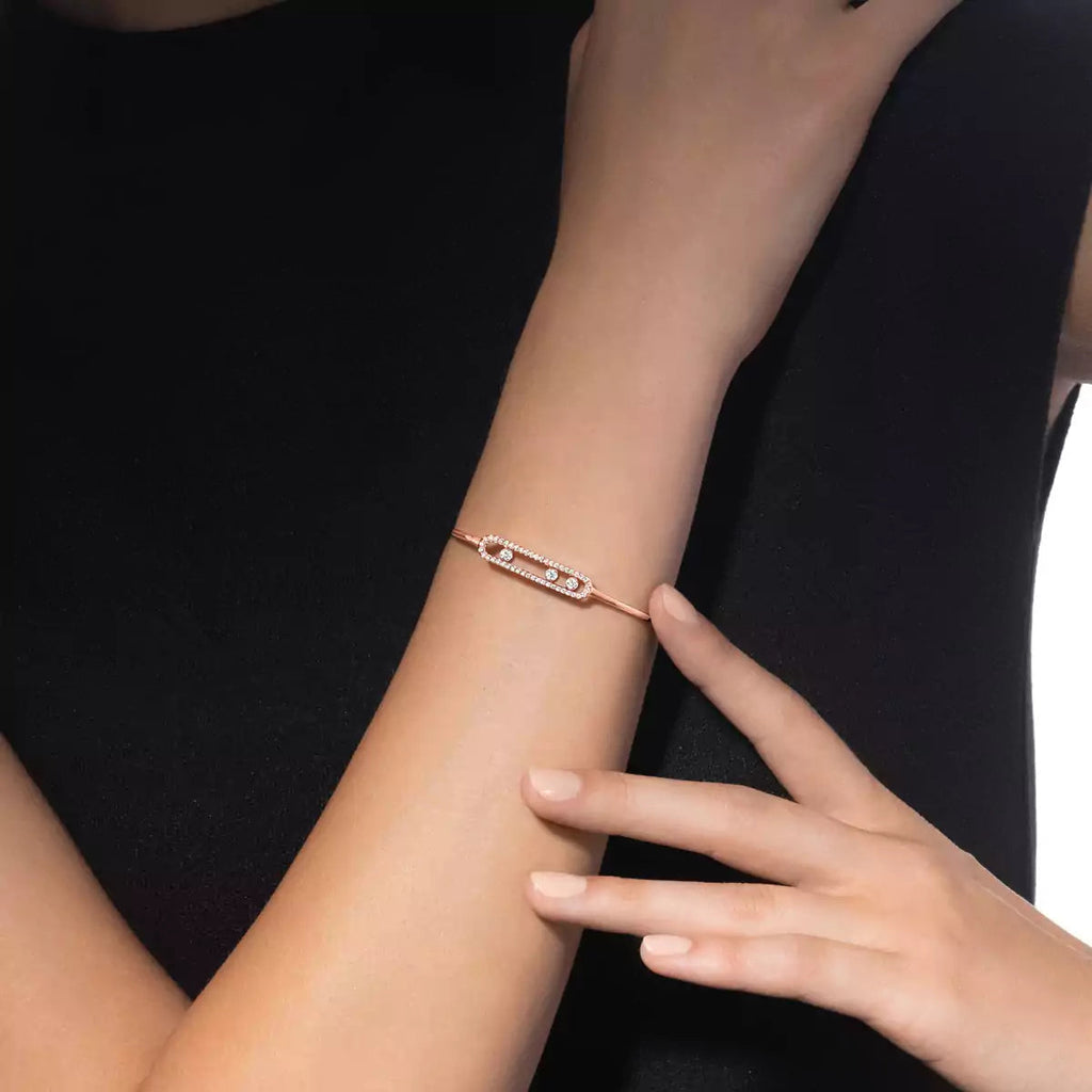 [Dream ]Move Pav茅 Diamond Bangle Bracelet M