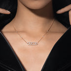 [Dream ] Move Pave_ Rose Gold Diamond Necklace