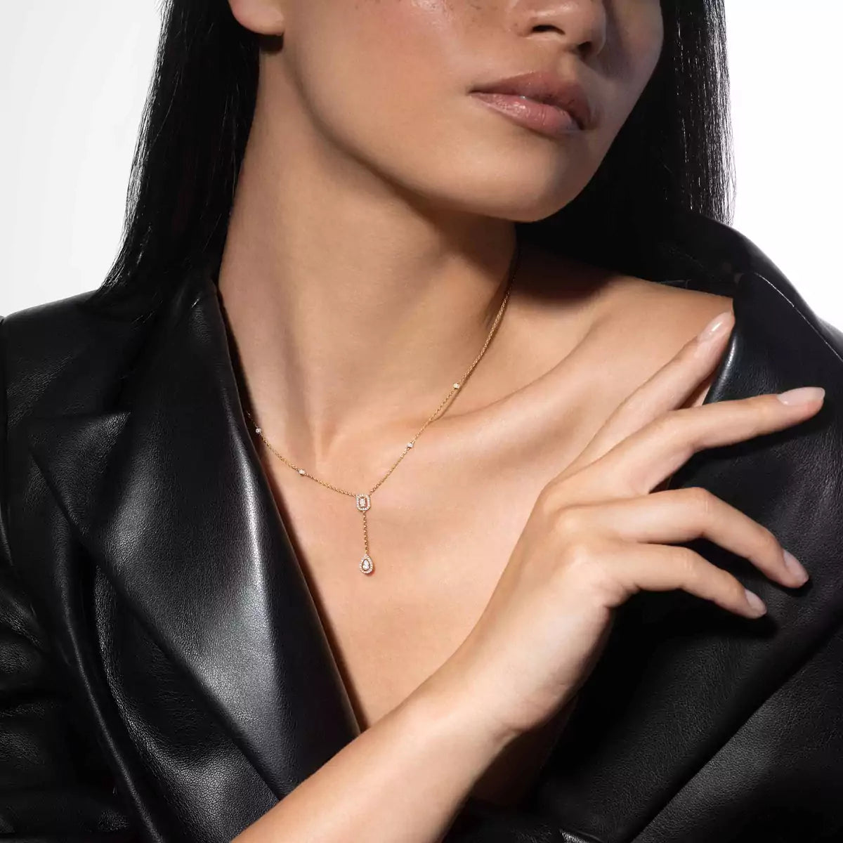 [Dream ]Gold Diamond Tie Necklace
