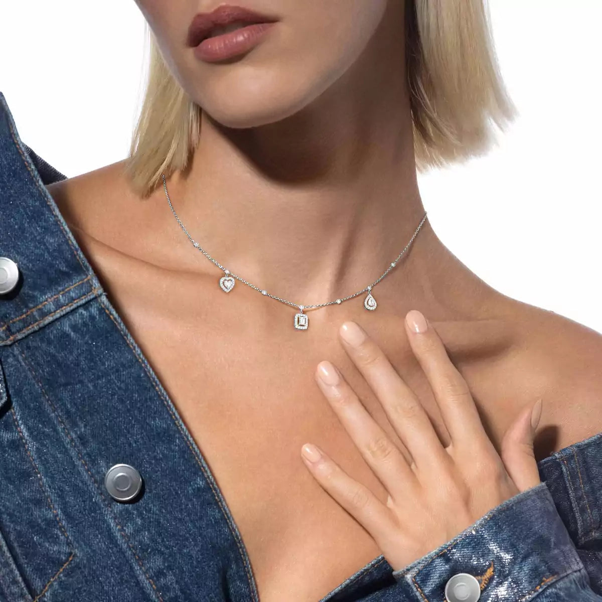 [Dream ]My Twin Diamond Necklace in Silver