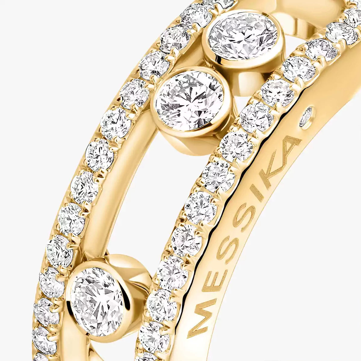 [Dream ] Move Gold Diamond Pave_ Ring