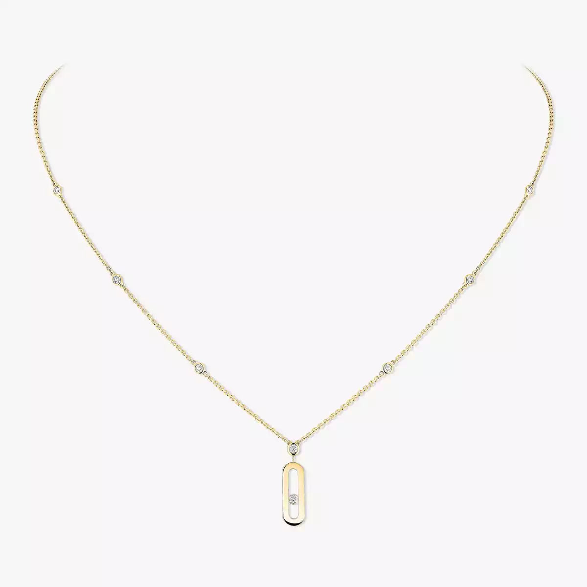 [Dream ] Move Uno Gold Diamond Long Necklace
