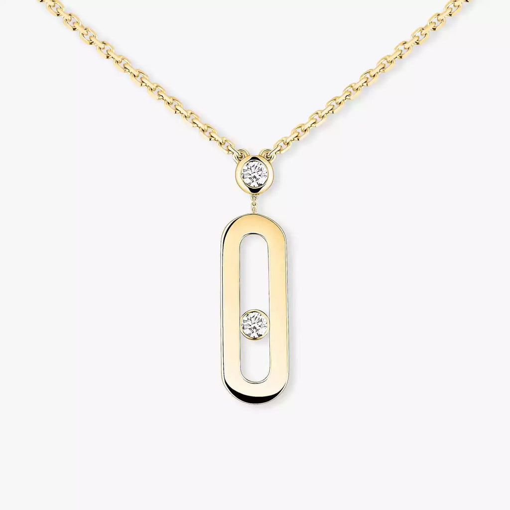 [Dream ] Move Uno Gold Diamond Long Necklace