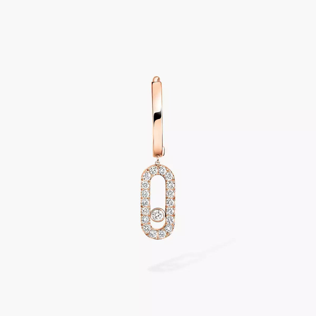 [Dream ]Move Uno Single Diamond Hoop Earring