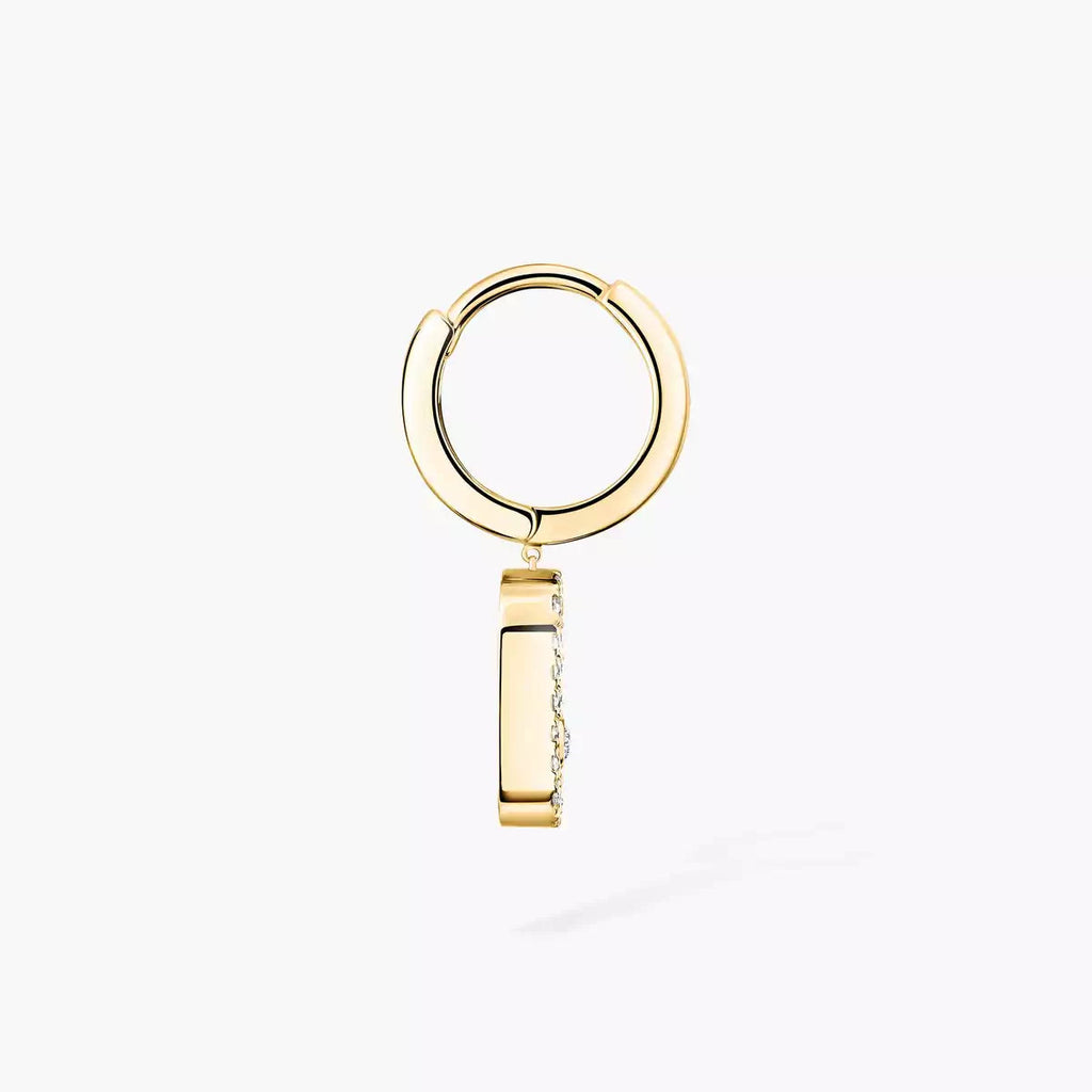 [Dream ]Move Uno Single Diamond Hoop Earring
