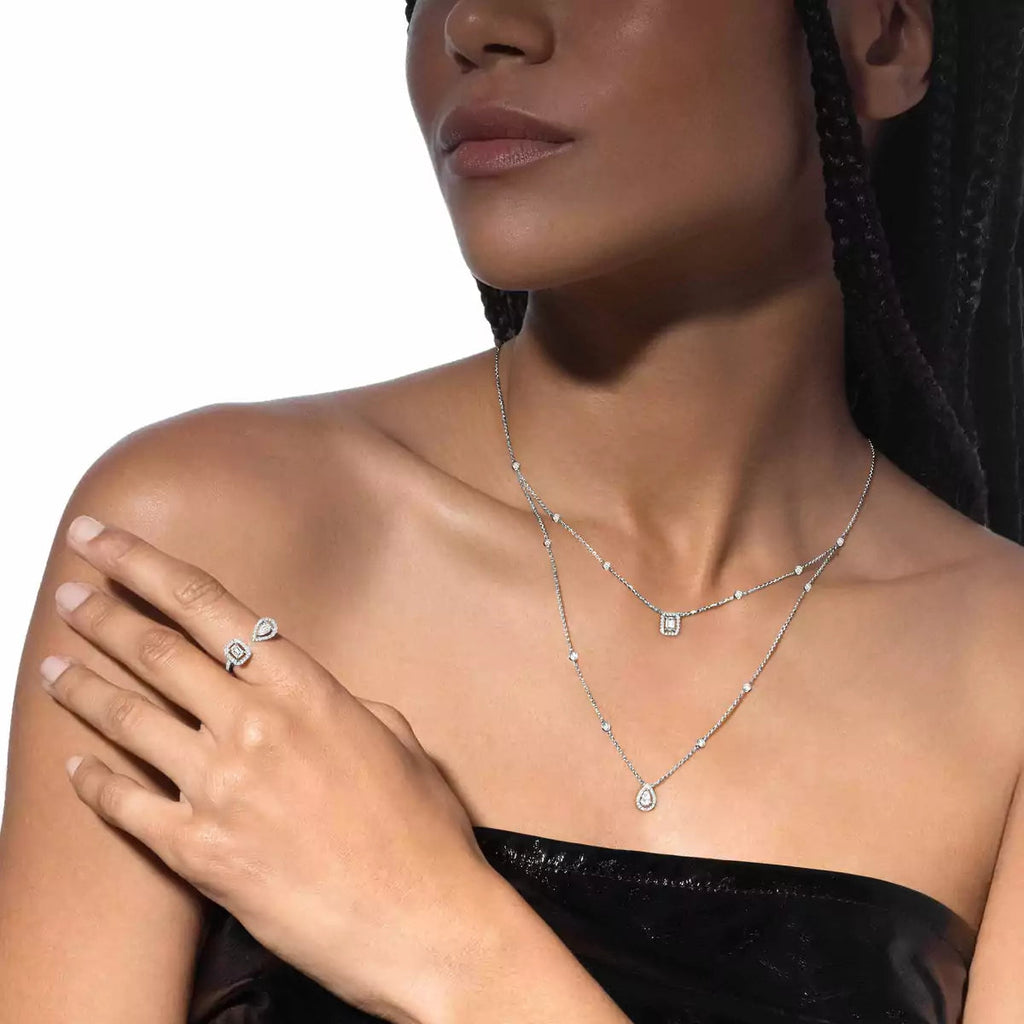[Dream ]Diamond Necklace My Twin 2 Rows