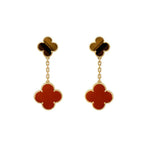 ¡®Dream¡¯CLOVER  2 MOTIF  TIGER EYE CARNELIAN EARRINGS