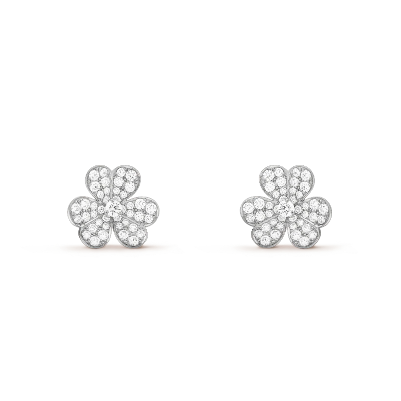 ¡®Dream¡¯FRIVOLE SILVER FLOWER DIAMOND EARRINGS