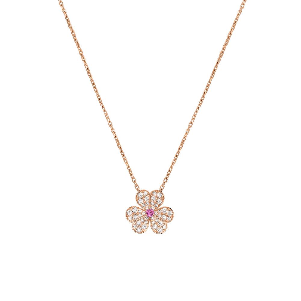 „Traum“ FRIVOLE ROSÉGOLD BLUMEN DIAMANT HALSKETTE