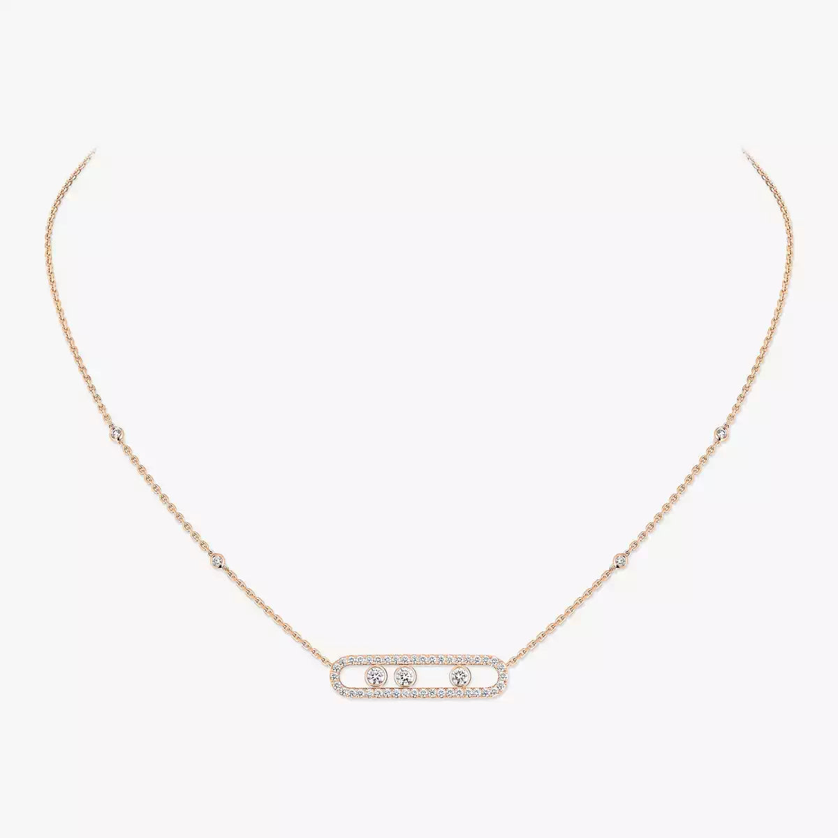 [Dream ] Move Pave_ Rose Gold Diamond Necklace