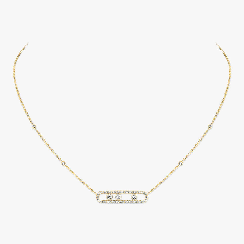 [Dream ] Move Pave_ Rose Gold Diamond Necklace